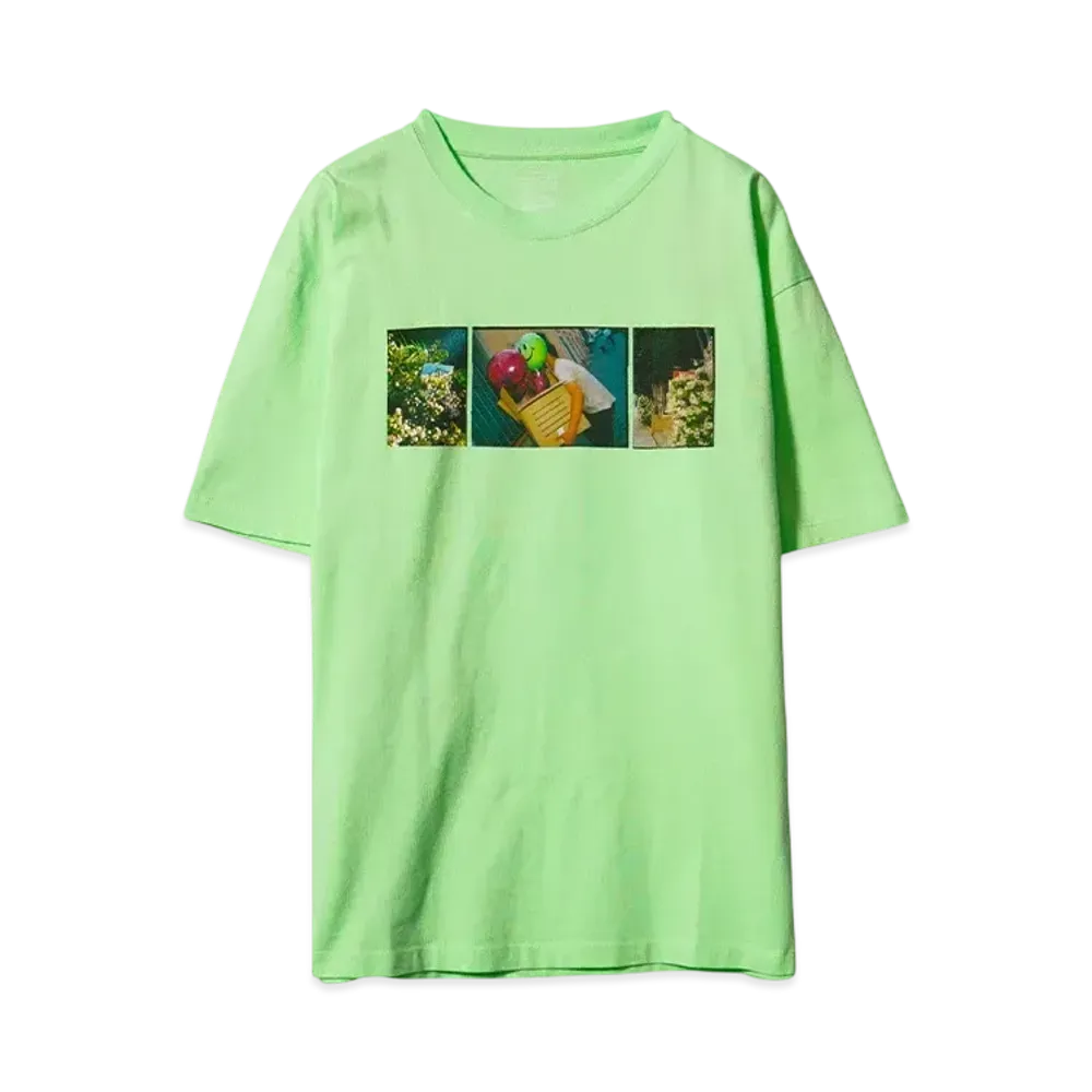 RASSVET MEN LA MELANCOLIA PLEASE SMILE NOW T-SHIRT "LIME GREEN"