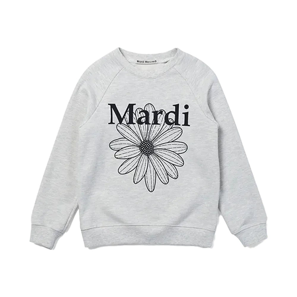 Mardi Mercredi Kids Sweatshirt Flowermardi "Oatmeal Black"