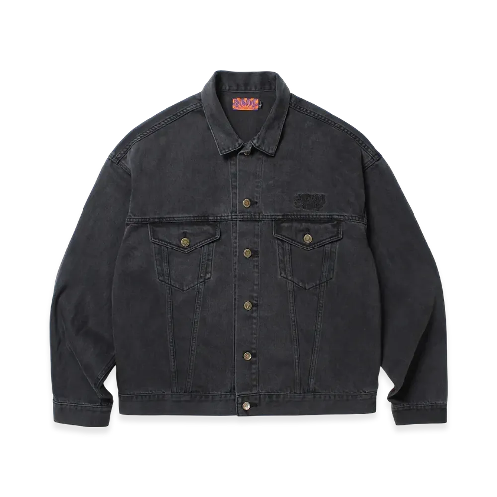 APHRODITEGANG Washed Denim Trucker Jacket "Black/Black"