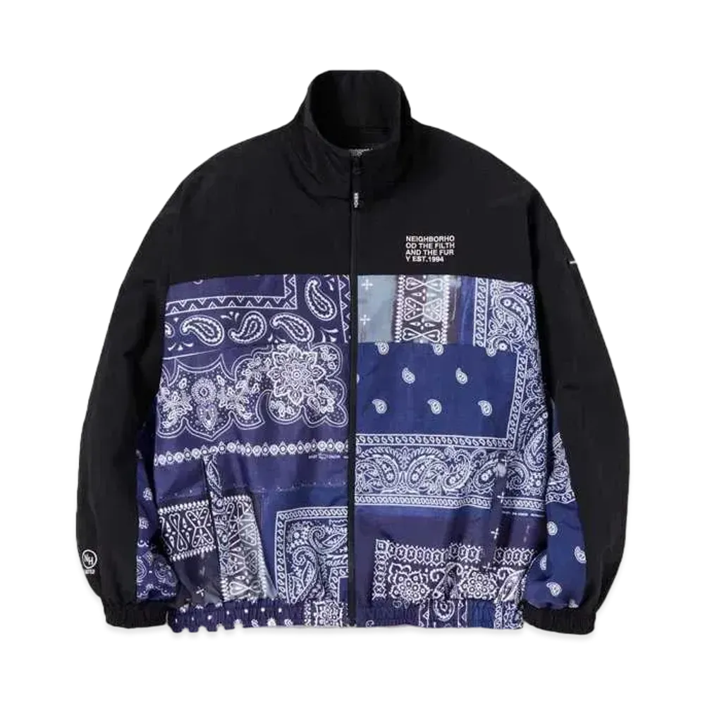 NEIGHBORHOOD BANDANA CHOPPED TRACK / E-JKT "Navy"