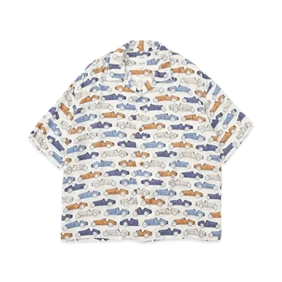 visvim CABAN SHIRT S/S OPEN WHEELER "White"