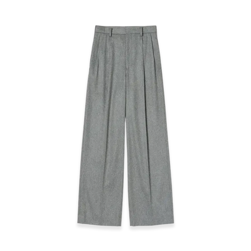 AURALEE Women's Cashmere Moleskin Two-Tuck Slacks "Top Gray"