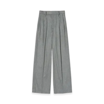 AURALEE Women's Cashmere Moleskin Two-Tuck Slacks "Top Gray"