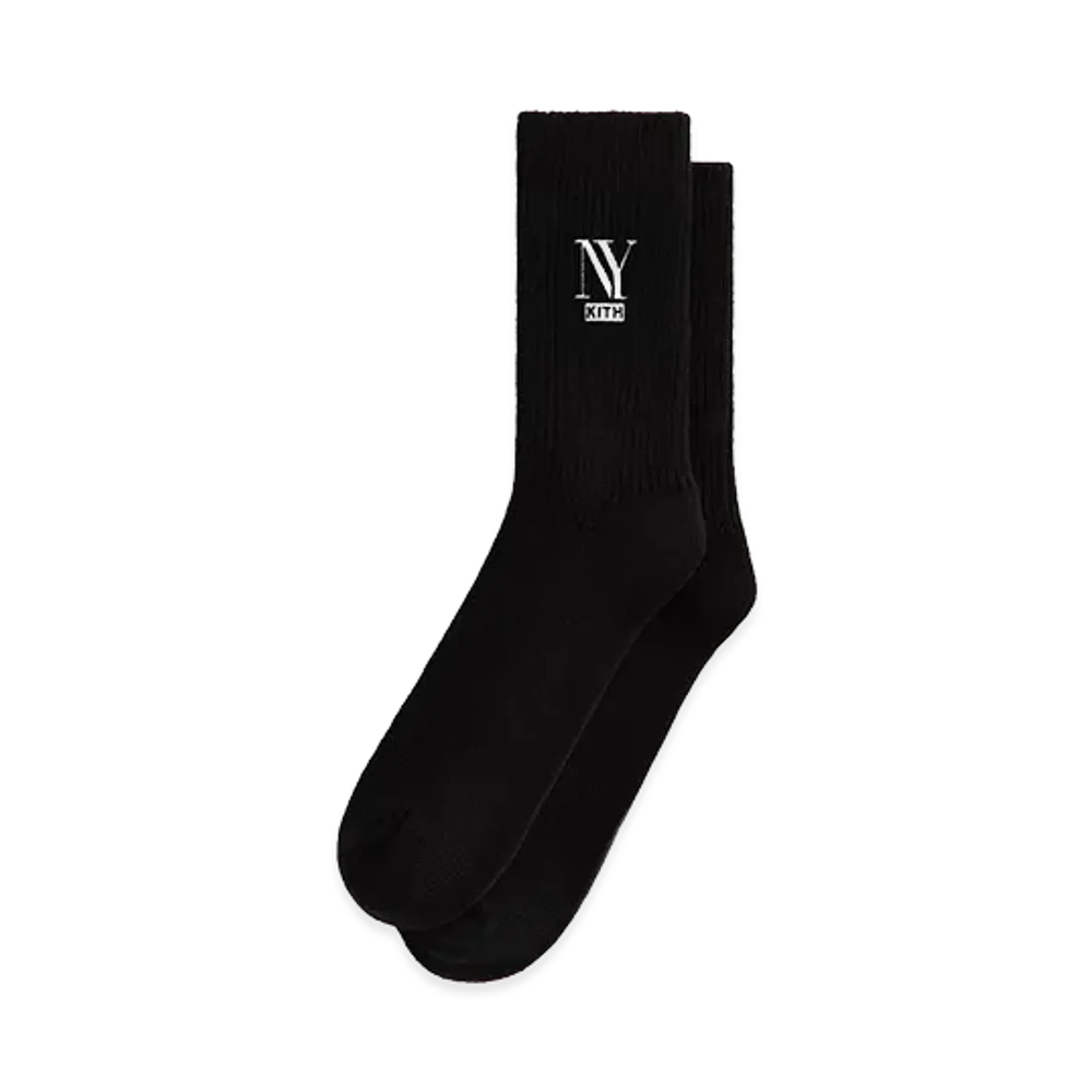 Kith NY Cotton Slouchy Crew Socks "Black"