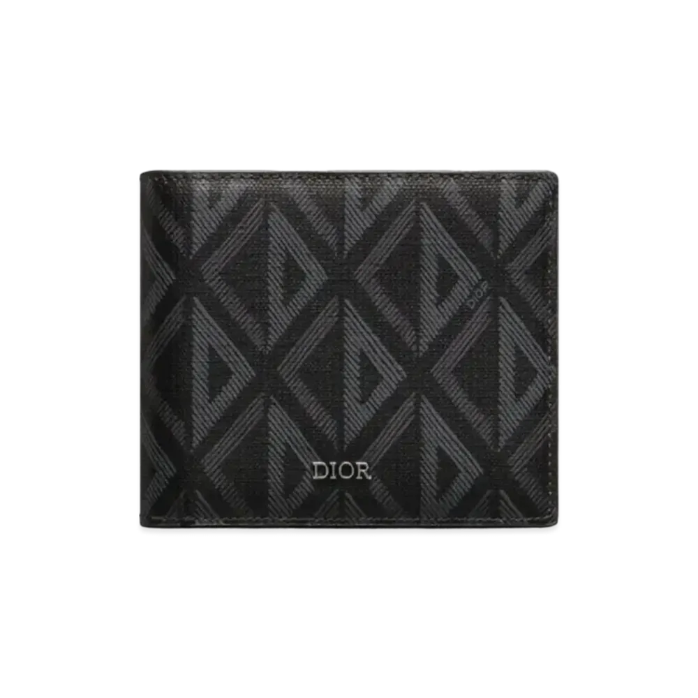 Dior Wallet With Coin Case CD Diamond Canvas "Black"