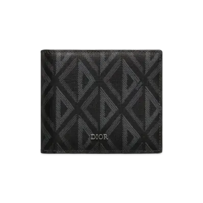 Dior Wallet With Coin Case CD Diamond Canvas "Black"