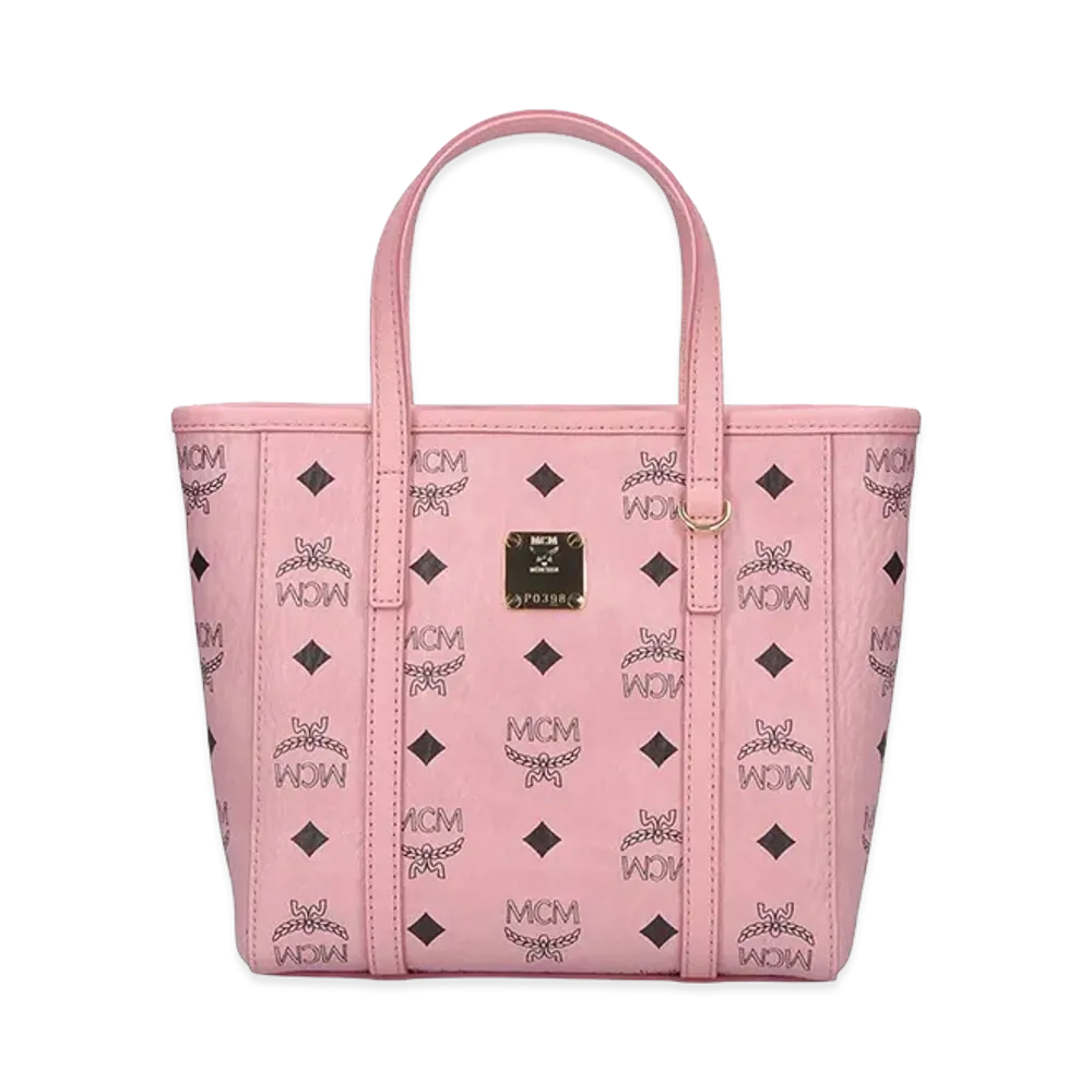 MCM Women's Printed Canvas Mini Tony Handbag "Pink"
