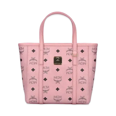 MCM Women's Printed Canvas Mini Tony Handbag "Pink"