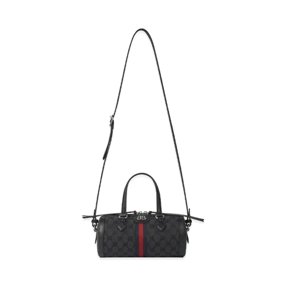 GUCCI x BALENCIAGA The Hacker Small Boston Bag Canvas Jacquard "Black"