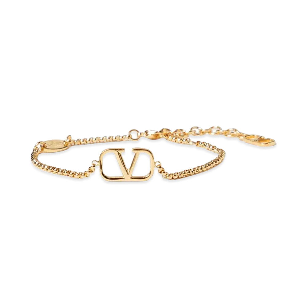 Valentino Women's V Logo Signature Metal Bracelet "Oro"