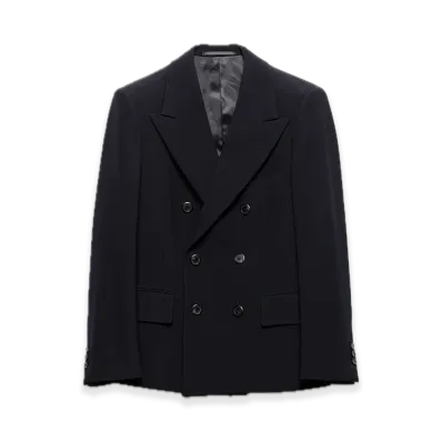 PRADA Double-Breasted Wool Jacket "Navy"