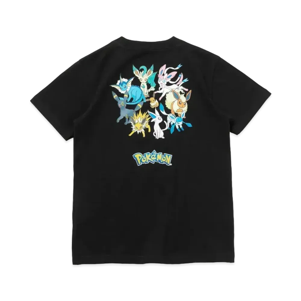 NEW ERA x Pokemon Youth Short Sleeve Cotton Tee Pikachu Eevee Friends "Black"