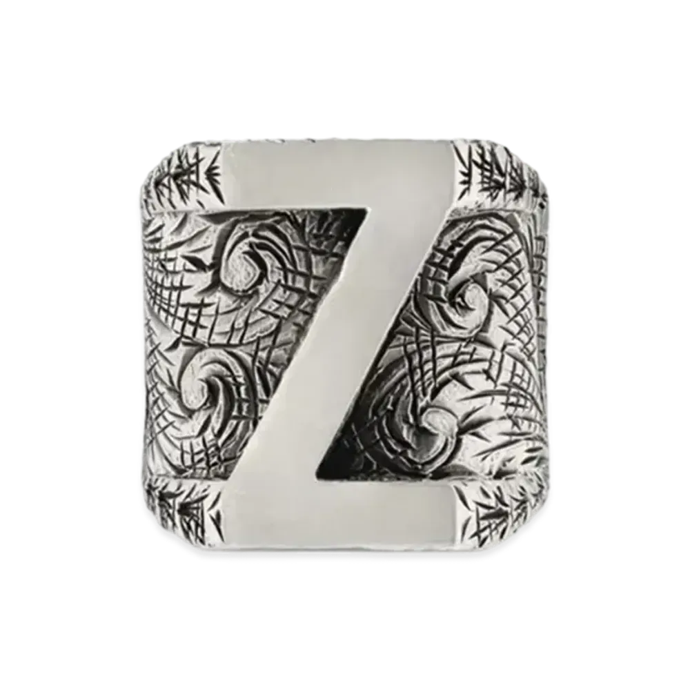 GUCCI Alphabet "Z" Silver Ring "Silver"