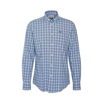 Barbour Lomond Check Button Down Shirt Tailored Fit "Light Blue"