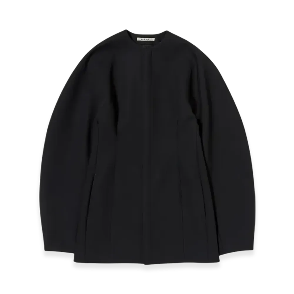 AURALEE Sponge Wool Twill Half Coat "Top Navy"