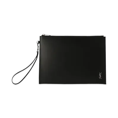 Saint Laurent Tiny Cassandre Small Tablet Case "Black"