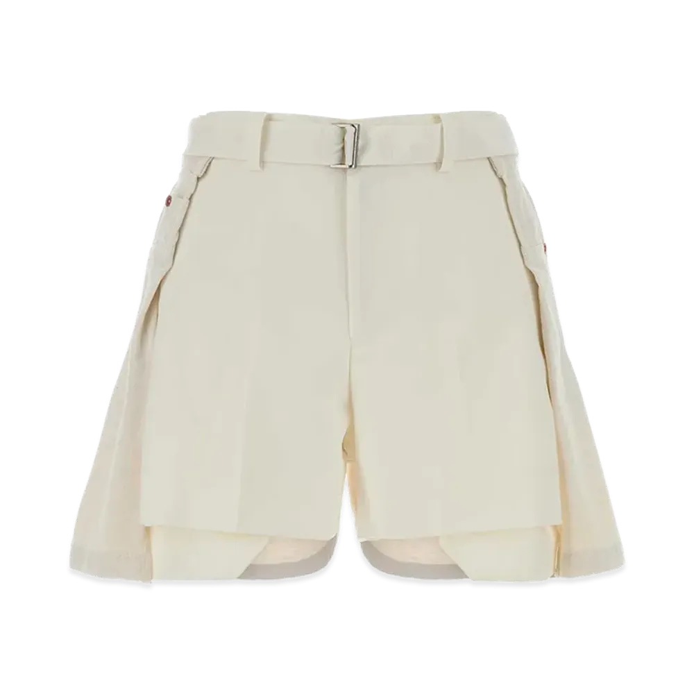 sacai Women's Polyester And Denim Shorts "White"