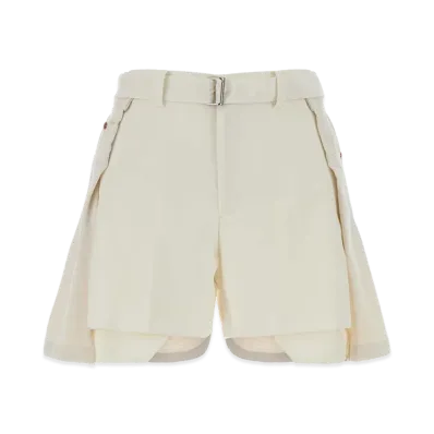 sacai Women's Polyester And Denim Shorts "White"
