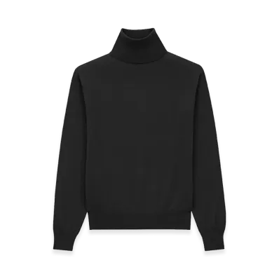 Saint Laurent Women's Cashmere Wool And Silk Turtleneck Pullover "Black"
