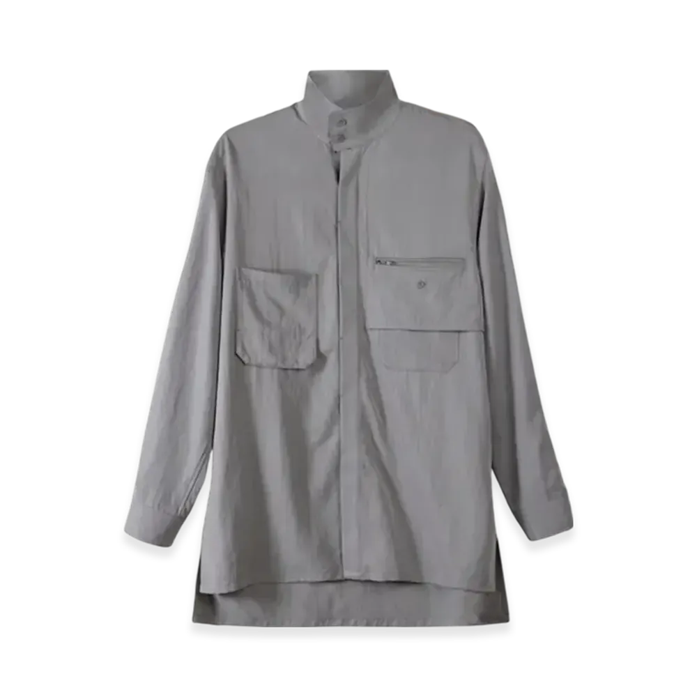 Y-3 Washed Twill Overshirt "Solid Grey"