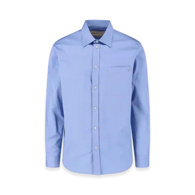Valentino V Gold Cotton Shirt "Blue"