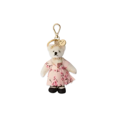 PRADA Teddy Bag Charm with Metal Ring "White"