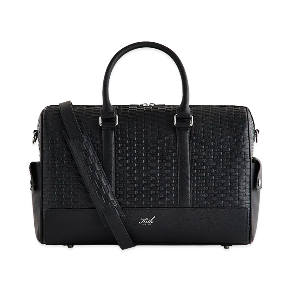 Kith Monogram Leather Explorer Traveler K40 Duffle Bag "Black"