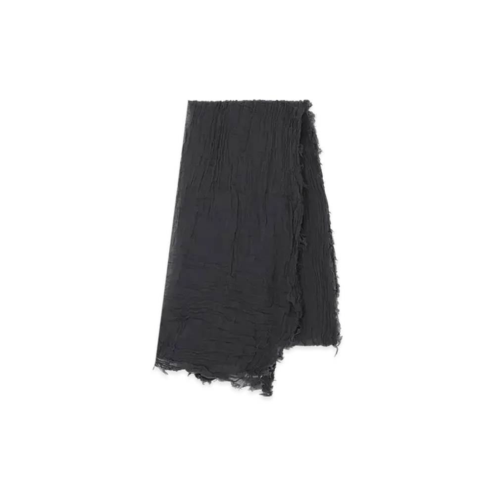 Yohji Yamamoto POUR HOMME Organic Cotton Shrink Stole "Grey"