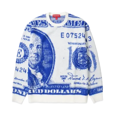 Supreme Money Sweater "White"