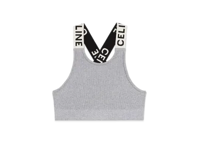 CELINE Logo Back Cross Top "Gray"