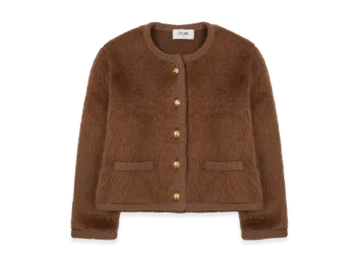 CELINE Women's Giacca Chasseur in Mohair "Brown"