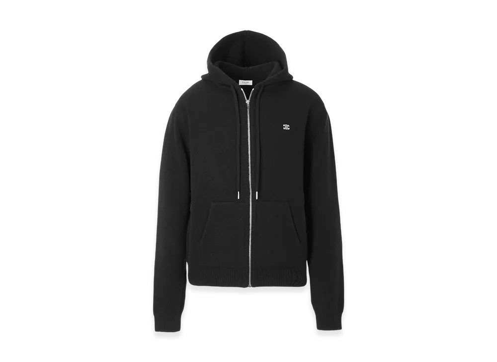 CELINE Zip-Up Knit "Black/Offwhite"