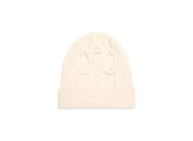 CELINE Triomphe Beanie In Aran Cashmere and Wool "Off White"