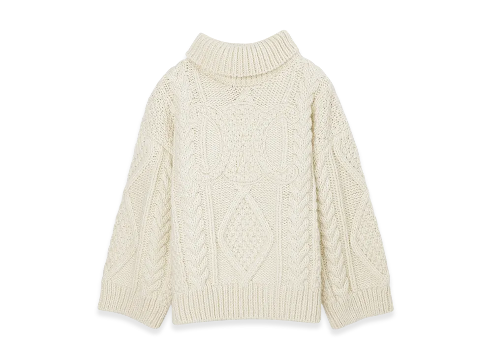 CELINE Pull Col Montant Triomphe "Offwhite"