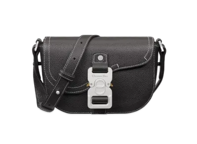 Dior Saddle Pouch with Strap Grained Calfskin "Black"