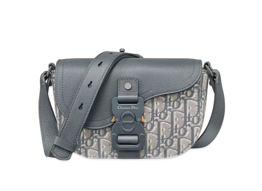 Dior Mini Saddle Messenger Bag with Flap Dior Oblique Jacquard and