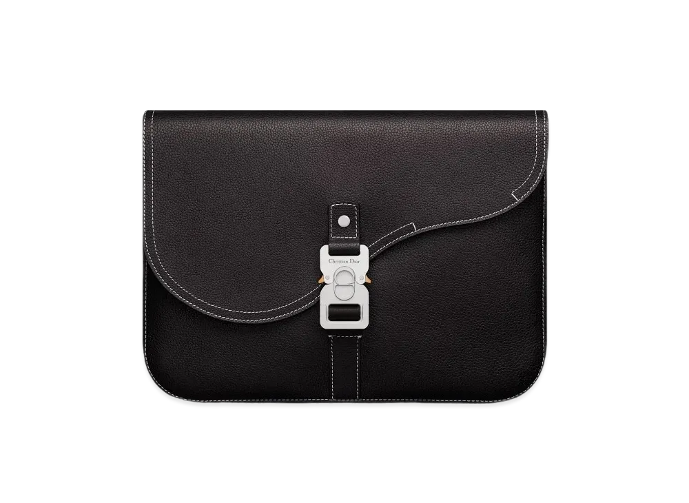 Dior Saddle A4 Pouch Grained Calfskin "Black"