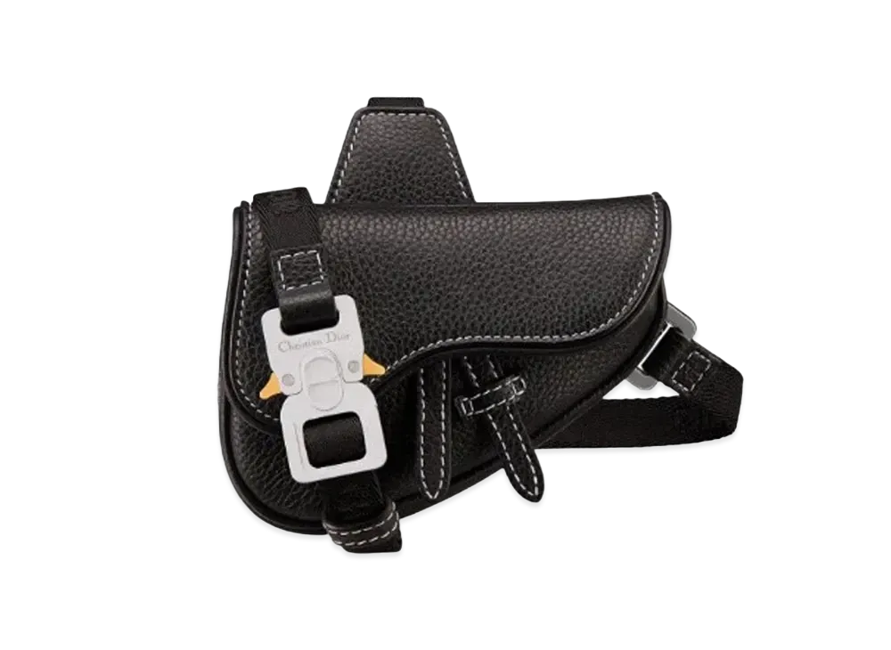 Dior Nano Saddle Bag Grained Calfskin "Black"