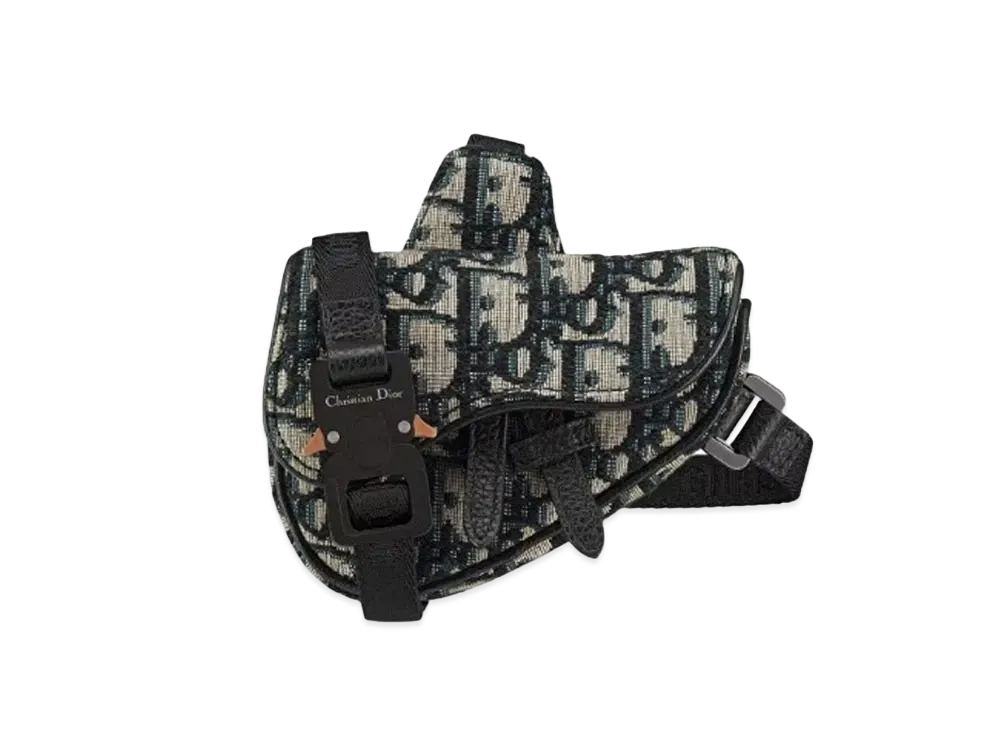 Dior Nano Saddle Bag Dior Oblique Jacquard "Beige/Black"