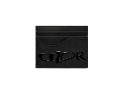 Dior x LEWIS HAMILTON Saddle Card Holder Nylon and Leather Effect Technical Fabric "Black"