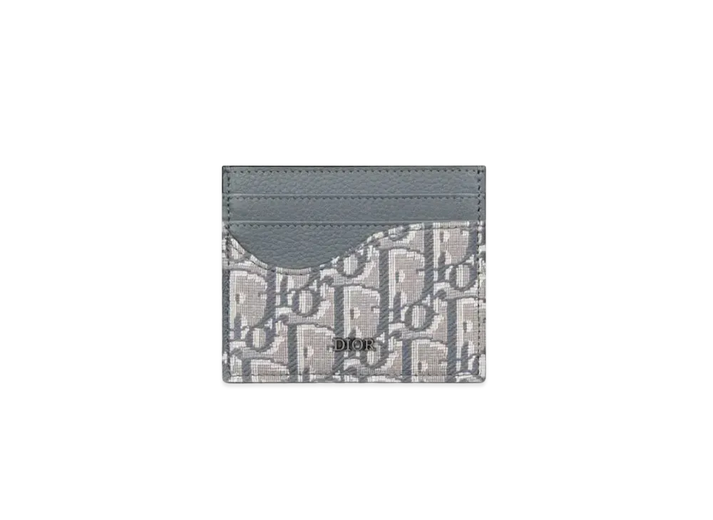 Dior Saddle Card Holder Grained Calfskin Marquetry with Dior