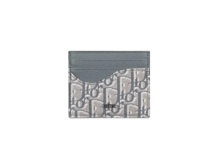 Dior Saddle Card Holder Grained Calfskin Marquetry with Dior