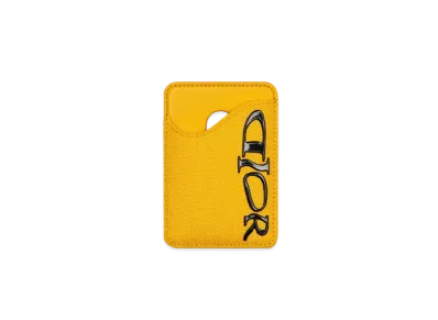 Dior x LEWIS HAMILTON Saddle Magnetic Card Holder Nylon and Yellow Leather Effect Technical Fabric "Yellow"