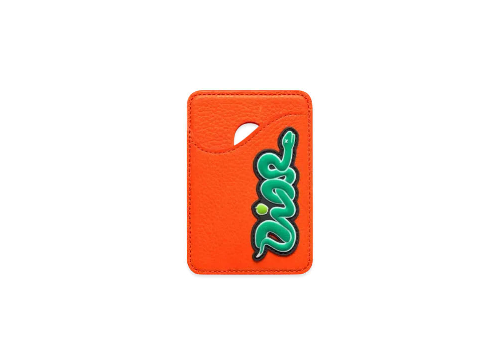 Dior x KAWS Saddle Magnetic Card Holder Grained Calfskin "Vermilion Red/Green/Black"