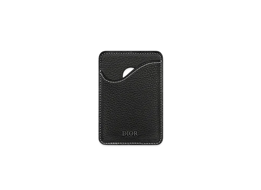 Dior Saddle Magnetic Card Holder Grained Calfskin "Black"