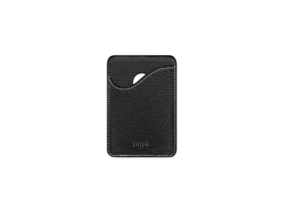 Dior Saddle Magnetic Card Holder Grained Calfskin "Black"