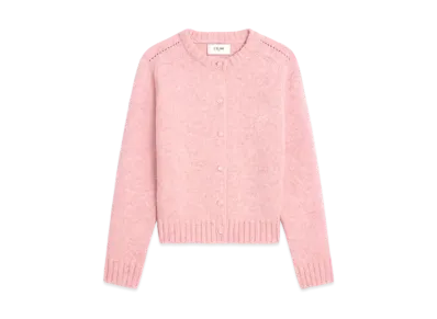 CELINE Cardigan In Shetland Wool "Baby Pink"