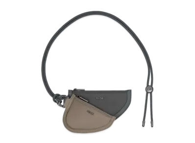 Dior Saddle Double Pouch Upcycled Nylon "Brown/Deep Gray"