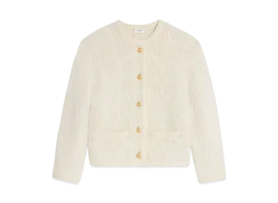 CELINE Women's Cardigan Jacket in Alpaca Wool "Off White"