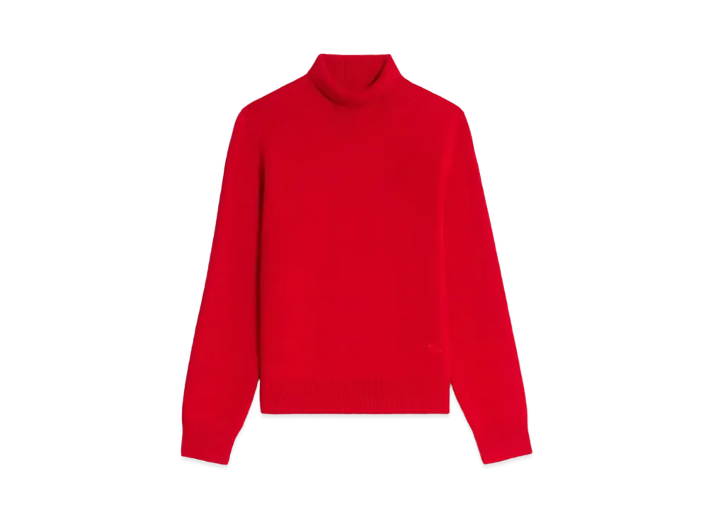 CELINE Turtleneck Sweater In Scottish Cashmere "Red"